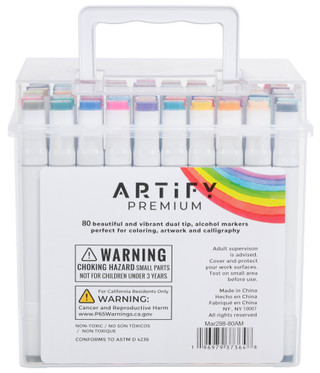 Thumbnail 3: Deejay Home Designs 80-Count Dual Tip Alcohol Markers 