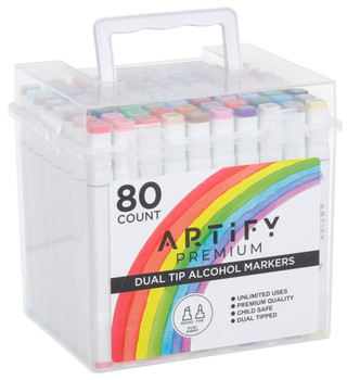 Thumbnail 1: Deejay Home Designs 80-Count Dual Tip Alcohol Markers 
