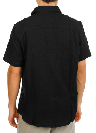 Thumbnail 2: Quiksilver Men's Short Sleeve Waffle Knit Button Down Shirt 