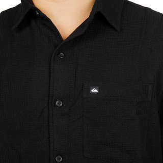 Thumbnail 3: Quiksilver Men's Short Sleeve Waffle Knit Button Down Shirt 
