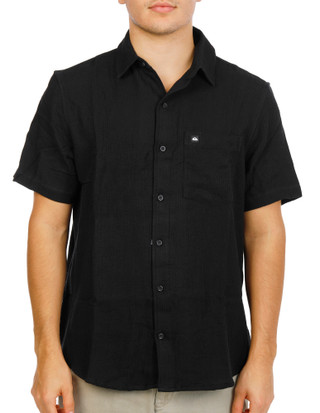 Thumbnail 1: Quiksilver Men's Short Sleeve Waffle Knit Button Down Shirt 