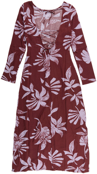 Thumbnail 2: BILLABONG Junior Long Sleeve Romance Palm Maxi Dress 