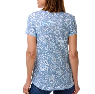 Thumbnail 3: Blue Sol Women's Short Sleeve Scoop Print Tee  