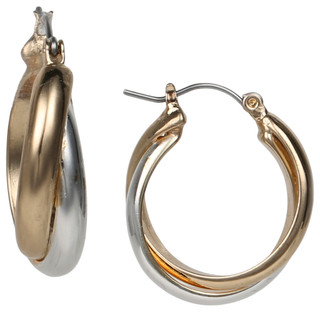 Thumbnail 1: Nautica Two Tone Twist Hoop Earrings  