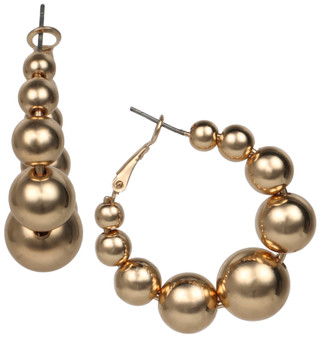 Thumbnail 1: Nautica Gold Tone Bubble Hoop Earrings 