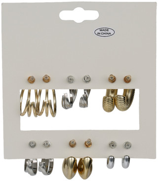 Thumbnail 2: Audrey J 6 Pk Assorted Hoop Earring Set 