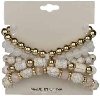 Thumbnail 2: Audrey J 5 Pk Beaded Crystal Bracelet Set  