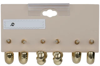 Thumbnail 2: Nautica 3 Pk Chunky Assorted Gold Tone Hoop Earring Set 
