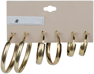 Thumbnail 2: Nautica 3 Pk Gold Tone Hoop Earring Set  