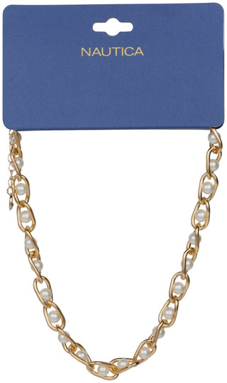 Thumbnail 1: Nautica Pearl Link Chain Necklace  