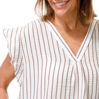 Thumbnail 3: Cece Women's V-Neck Striped Top  