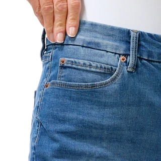 Thumbnail 2: Nicole Miller Women's Perfection SOHO Highrise Denim Shorts w/ Side Slit 