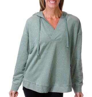 Thumbnail 1: Ninety Clothing Company Women's Long Sleeve V-Neck Pull Over Hoodie  