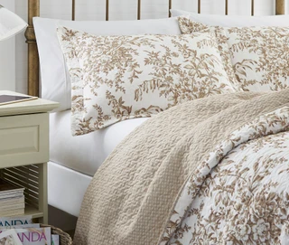 Thumbnail 5: Laura Ashley Laura Ashley Bedford Brown Full/Queen Quilt and Sham Set 