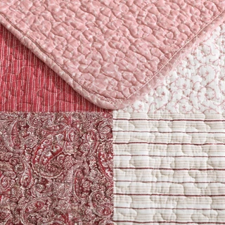 Thumbnail 7: Laura Ashley Celina Patchwork Cotton Reversible Quilt Set 