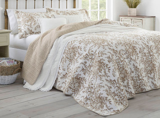 Thumbnail 1: Laura Ashley Laura Ashley Bedford Brown King Quilt and Sham Set 