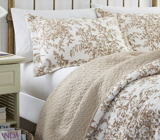 Thumbnail 5: Laura Ashley Laura Ashley Bedford Brown King Quilt and Sham Set 