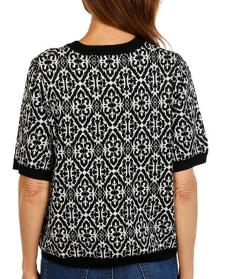 Thumbnail 3: Adrianna Papell Women's Jacquard Pullover Top 