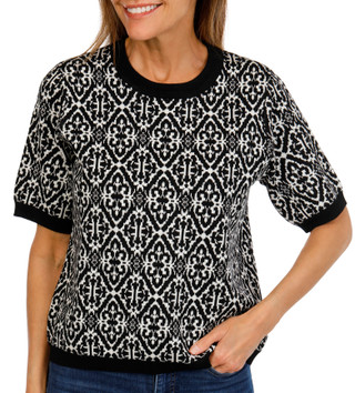 Thumbnail 1: Adrianna Papell Women's Jacquard Pullover Top 