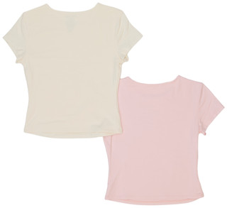 Thumbnail 2: Pink Rose Juniors' Short Sleeve Modal Knit Tops 2-Pack 
