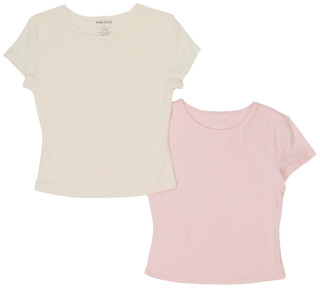 Thumbnail 1: Pink Rose Juniors' Short Sleeve Modal Knit Tops 2-Pack 