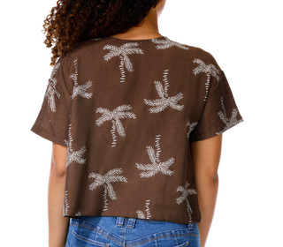 Thumbnail 3: Kaktus Couture Petite Short Sleeve Button-Front Top 