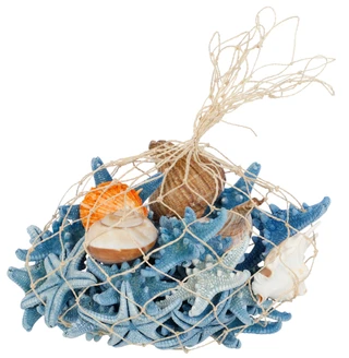 Thumbnail 1: Contrast Starfish & Shell Decorative Net Bag 