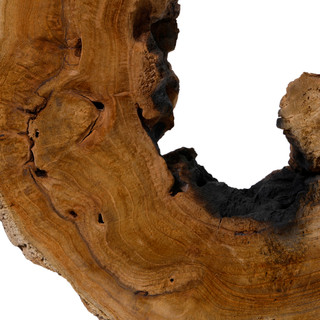 Thumbnail 4: Contrast Teak Wood Wheel Sculpture on Stand 