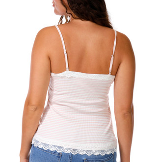 Thumbnail 3: Pink Rose Juniors' Lace Trim Cami Top 