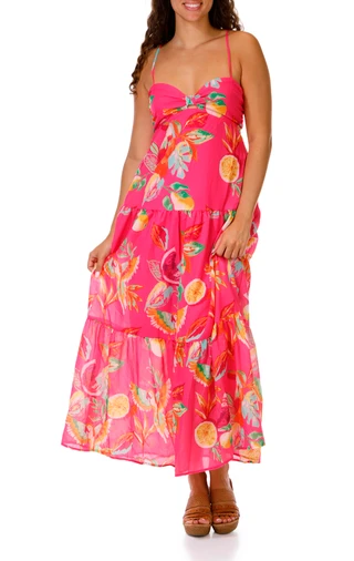 Thumbnail 1: Crystal Doll Juniors Cutout Printed Maxi Dress 