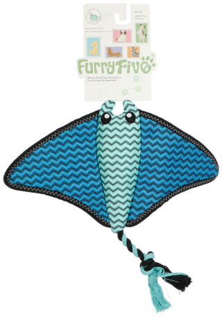 Thumbnail 1: Furry Five 13-Inch Stingray Dog Toy with Squeaker 