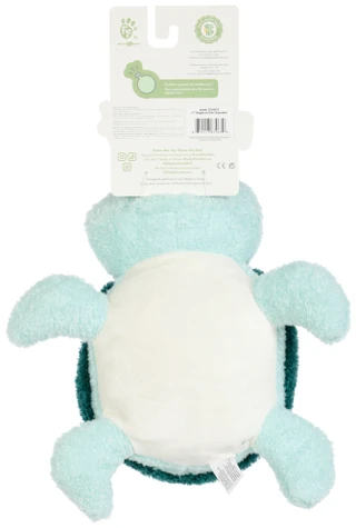 Thumbnail 2: Furry Five 11-Inch Turtle Plush Dog Toy with Squeaker 
