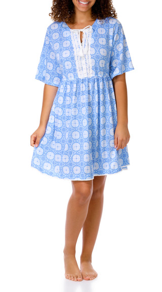 Thumbnail 1: Muk Luks Women's Crinkle Gauze Sleep Dress 