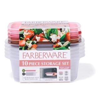 Thumbnail 1: Farberware 10-Piece Rectangular Food Storage Set 