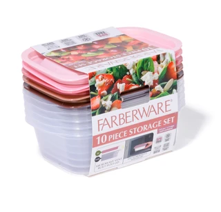 Thumbnail 3: Farberware 10-Piece Rectangular Food Storage Set 