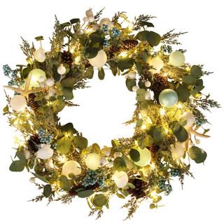Thumbnail 1: Magical Season 26" LED Coastal Wreath with 50 Lights 