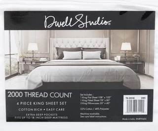 Thumbnail 2: DWELL 2000 Thread Count 4-Piece Sheet Set 