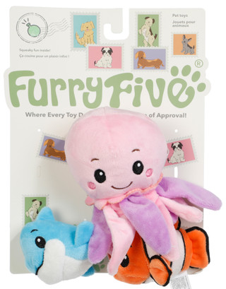 Thumbnail 1: Furry Five Under the Sea 3-Piece Dog Toy Set 