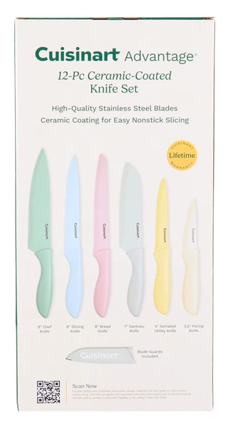 Thumbnail 2: CUISINART 12-Piece Ceramic-Coated Knife Set 