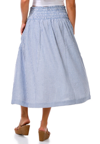 Thumbnail 3: MAX STUDIO Women's Smocked Waist Crinkle Skirt 
