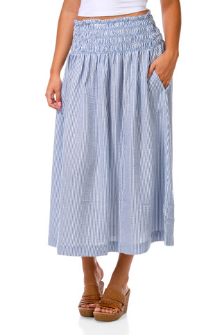 Thumbnail 1: MAX STUDIO Women's Smocked Waist Crinkle Skirt 