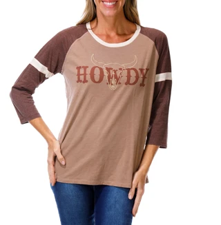 Thumbnail 1: Anneliese Women's 3/4 Sleeve Embroidered Tee 