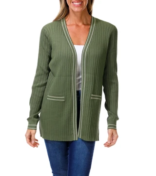 Thumbnail 1: RIO & RIAN Women's Solid open Front Cardigan 