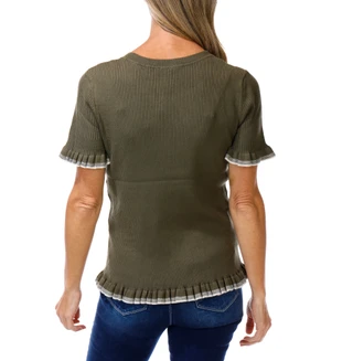 Thumbnail 2: ANNE KLEIN Women's Ruffle Sleeve Sweater Top 