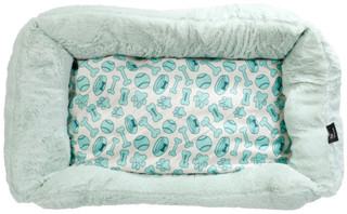 Thumbnail 2: PET POSSE 28x20 Soft & Cozy Non-Skid Dog Print Cuddler Bed 