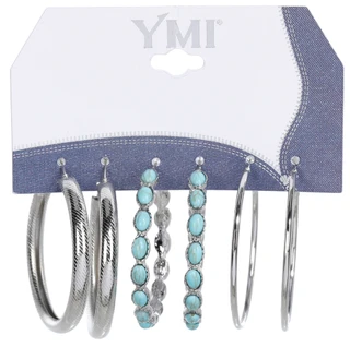 Thumbnail 1: YMI 3 Pk Hoop Earrings Set 