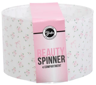 Thumbnail 2: YAFA 6x4 Roses & Bows 4 Compartment Beauty Supplies Spinner 