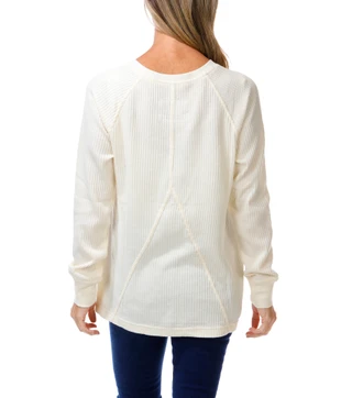 Thumbnail 2: Lands' End Women's Long Sleeve V-Neck Top 