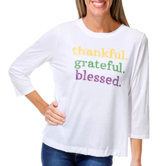 Thumbnail 1: Magical Season Women's 3/4 Sleeve Sequin Top 