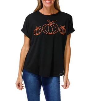 Thumbnail 1: Magical Season Women's Soutache Embroidered Roll-Tab Sleeve Top 
